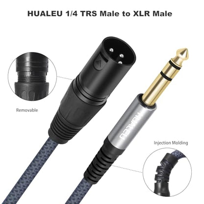2 Pack 1/4 TRS Male to 3Pin XLR Mael Auido Cable,6.35mm TRS to XLR Male Braid Quarter inch Balanced Cable for Mixer Power Amplifier-3Feet - color: 1/4 TRS To XLR M, size: 3 feet(2 pack)