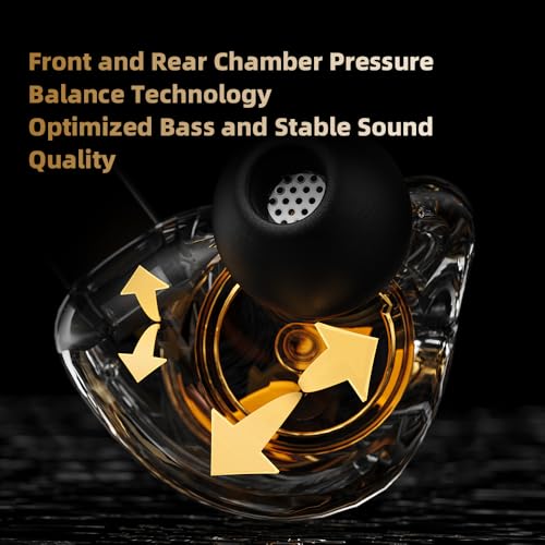 Piluyaa Wired Gaming Headphones IEM Earphones with 1DD，QKZ ENZO in Ear Monitor, HiFi USB C Earbuds, Bass Sound with New 11mm Dynamic Driver for Video Music Gaming (Grey) - color: Light GREY