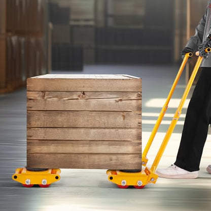 VEVOR Machine Skate, 6T Machinery Skate Dolly, 13228 lbs Machinery Moving Skate, Machinery Mover Skate with 360° Rotation Cap and PU Directional Rollers, Heavy Duty Industrial Moving Equipment, Yellow - size: 6T