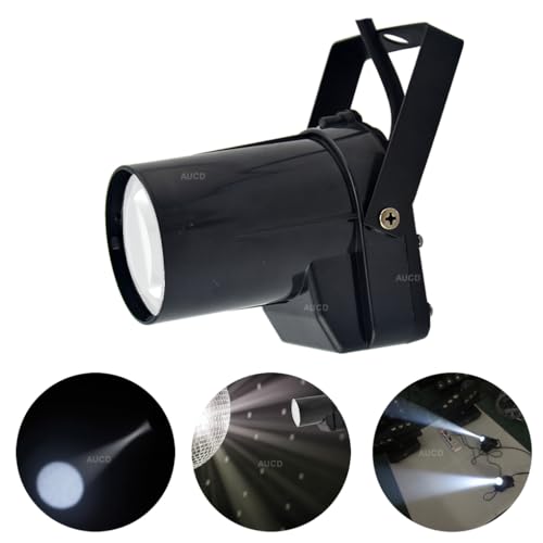 Portable 5W White LED Pinspot Lights Spotlights Beam Show Lamp DJ Party Disco Mirror Ball Projector Stage Lighting W - color: White