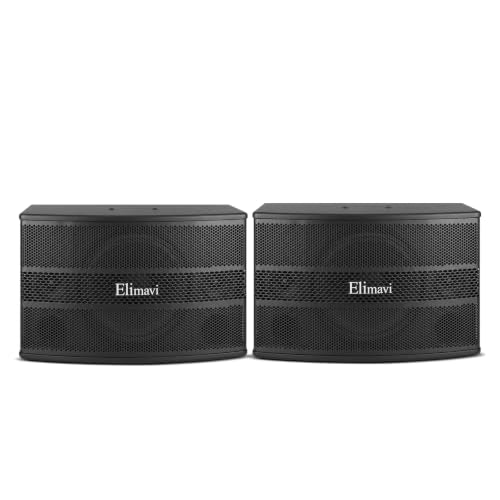 Elimavi 12" 3-Way Karaoke Speakers Pair, 1600W Peak, Built-in Crossover - size: 12 Inch