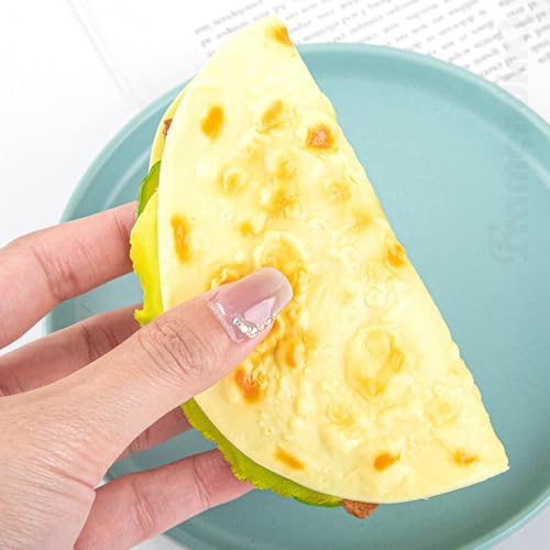 Framendino, 4 Pack Artificial Pancake Taco Fake Burrito Dessert Simulated Food Model Lifelike Props for Display Photography