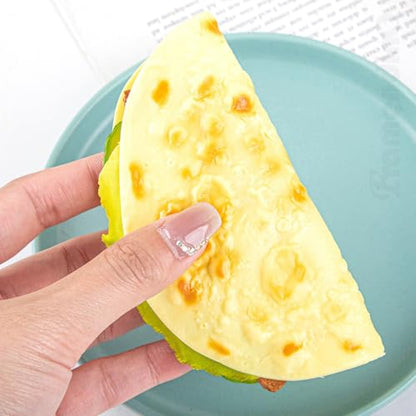 Framendino, 4 Pack Artificial Pancake Taco Fake Burrito Dessert Simulated Food Model Lifelike Props for Display Photography