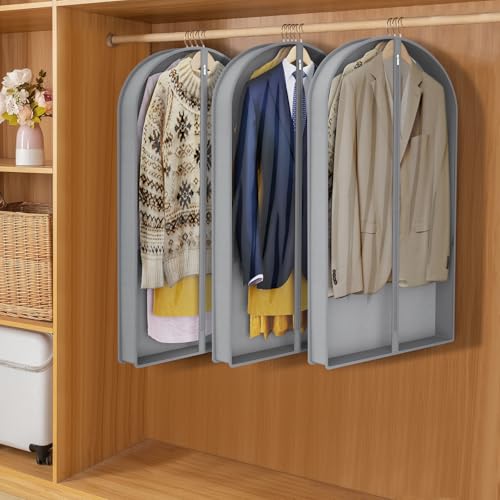 Zilink Suit Bags for Closet Storage Clear Mink Coat Storage Bag 40 in, Grey - size: 40"-4pcs