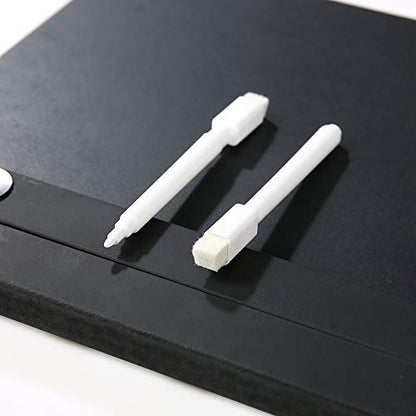 Movie Film Clap Board, Hollywood Clapper Board Wooden Film Movie Clapboard Accessory with Black & White, 12"x11" Give Away White Erasable Pen - size: 11"W x 12"H