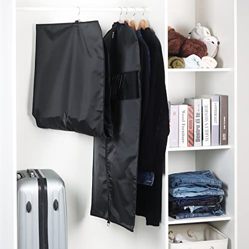 Univivi Garment Bag Suit Bag for Storage and Travel, 43 Inch, Set of 5 | Travel Bag with Zipper and Visible Transparent Window, Oxford Fabrics, Foldable Washable Suit Cover for Jacket, Suits, Coats - size: 24"X43"-5pcs - Oxford