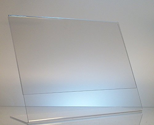 Dazzling Displays Clear Acrylic Sign Holder 11 x 8.5 Clear Slanted Sign Holder Premium Acrylic Sign Holder for Office, Retail, Tradeshow and Home Use