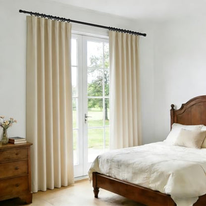 Room Divider Blackout Curtain Track Curtains Wall Dividers Panels Screen for Living Rooms Bedroom Office Privacy Partition Separation, W52 × L108 Inch,1 Panel, Beige - color: Beige, size: 52"W x 108"L (Pack of 1)