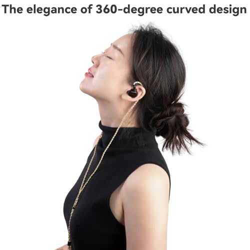 TINHIFI T7 Flagship in-Ear Monitor, Hi-Fi Earphones with 10mm Gold-Plated Dynamic Driver, Detachable MMCX Cable, Noise Isolating IEM, Premium Sound Quality for Audiophiles, Musicians - Black