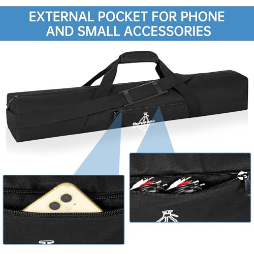 TORIBIO Tripod Carrying Case, 28x4.5x4.5in Heavy Duty Tripod Bag with Shoulder Straps and Handles, Multifunctional Monopod Case for Music Stand, Lights, Speakers, Cameras, Booms, Microphone Stands - size: 28 x 4.5 x 4.5 in