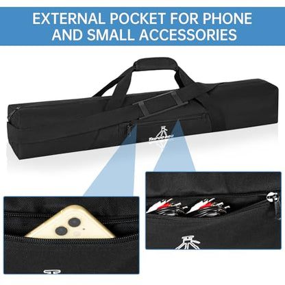 TORIBIO Tripod Carrying Case, 28x4.5x4.5in Heavy Duty Tripod Bag with Shoulder Straps and Handles, Multifunctional Monopod Case for Music Stand, Lights, Speakers, Cameras, Booms, Microphone Stands - size: 28 x 4.5 x 4.5 in