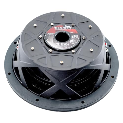 ORION XTR12SWD4 XTR Series 12" Shallow Subwoofer, 2000W, Dual 4 Ohm | 2000W Max, 500W RMS, Dual 2" Voice Coil, UV-Coated Cone, NBR Surround, Slim Design, Car Audio - style: 12" - DUAL 4 OHM