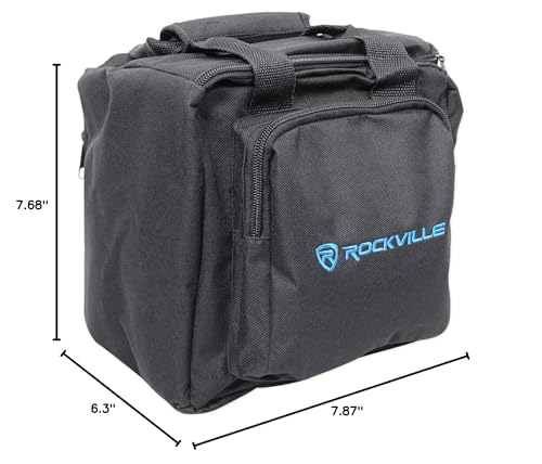 Rockville Battery PAR 61 White RGBWA+UV Wash Light 2-Pack with RLB90 Bag | 10-15-Hour Rechargeable Battery, 5000mA, DMX, 6x6W LEDs, IR Remote, Sound Activated, Strobe, RLB90 Travel Bag, DJ, 3-Items