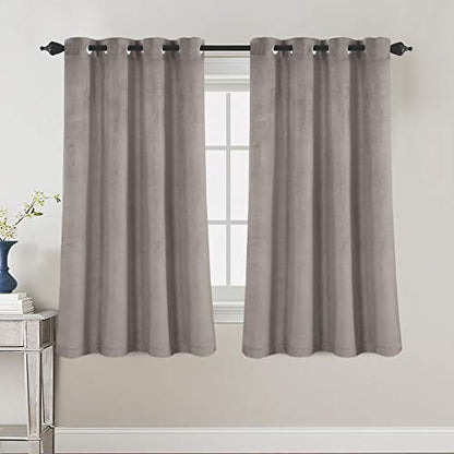 H.VERSAILTEX Room Darkening Velvet Curtains for Bedroom, 63 Inch, Taupe - color: Taupe, size: 52"W x 63"L (Pack of 2)