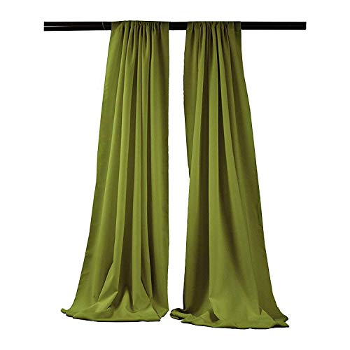 New Creations Fabric & Foam Inc, 5 Feet Wide by 10 Feet High Polyester Poplin Backdrop/Drape Curtain with 4" Rod Pocket on top, (Avocado) - color: Avocado