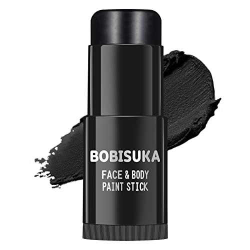 BOBISUKA Black Face Body Paint Stick, Eye Black Sticks for Sports Baseball Softball Football, Waterproof Eyeblack Painting Kit for Halloween Skeleton Skull SFX Cosplay Special Effects Costume Makeup - color: Black