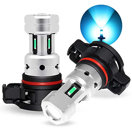 PSX24W 2504 LED Fog Light Bulb, 8000K Ice Blue, 2 Pack | 3800LM Super Bright, 12276 LED Fog Bulb, Daytime Running Lights, for Cars, Non-Polarity - color: Ice Blue