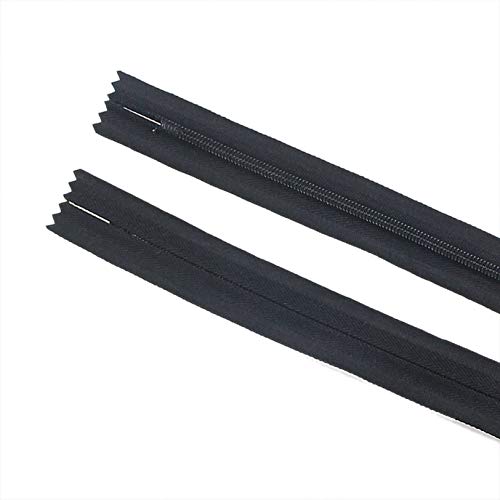 Leekayer 22" Invisible Zippers Black 20 PCS Bulk Nylon Coil Hidden Zipper | Zippers for Sewing Pillow Cushion Dress Crafts Purse Bag Coat DIY 55cm Closed Ended Handmade Replacement Zipper - color: Black, size: 22inch-20PCS