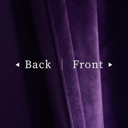 Roslynwood Purple Velvet Curtain 63 inches Long - Curtains Block Light Privacy Rod Pocket Thermal Insulated Window Drapes Panels for Bedroom/Living Room,W52 by L63 inches, 2 Panels - color: Purple, size: 52"W x 63"L (Pack of 2)
