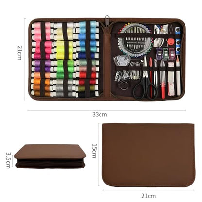 Obear Sewing Kit for Adults: 170 Pcs Sewing Supplies for Hand Mending Clothes, Emergency Repair for Home Travel Dorm, Brown (Gift for Mom, Grandma, Students) - style: 170 Pcs Hand Sewing Kit