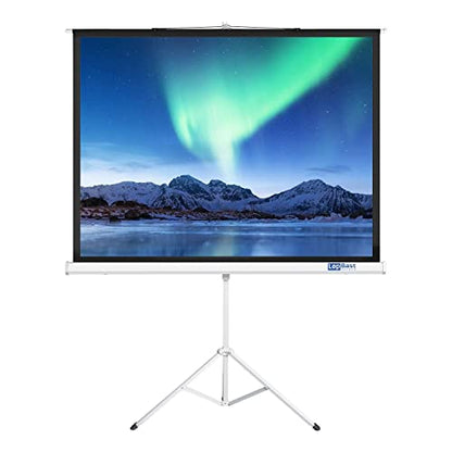 Projector Screen with Stand 108-INCH Indoor Outdoor 4:3 1.2 Gain PVC Movie Projection Screen 4K 8K 3D Ultra HD HDR Wrinkle-Free Design for Home Theater Movie Theatre Cinema Office Game