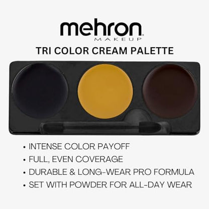 Mehron Makeup Tri-Color Halloween Makeup Palette- BRUISE | 4 Shades of Mehron Greasepaint in 1 Easy to Use Palette. Perfect for Quick Costume Looks. Cruelty Free & Made in the USA. - color: Bruise