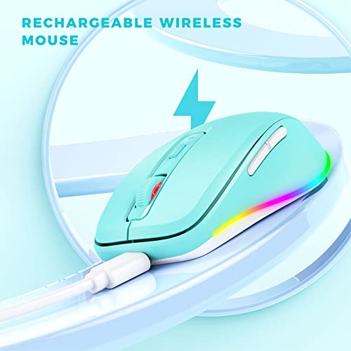 PEIOUS Wireless Mouse Jiggler, LED Mouse with Built-in Mouse Mover, Green - color: Mint Green