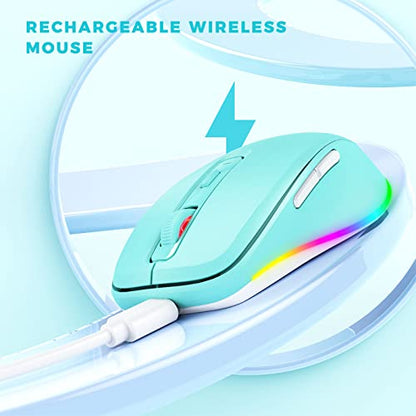 PEIOUS Wireless Mouse Jiggler, LED Mouse with Built-in Mouse Mover, Green - color: Mint Green