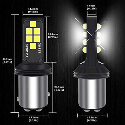 SOCAL-LED LIGHTING 1157 BAY15d White LED Turn Signal Bulb Advanced 3030 SMD Bright Colorful DRL Brake Lamp Parking Tail Light, Pack of 2 - color: Cool White, size: 1157 (BAY15d)