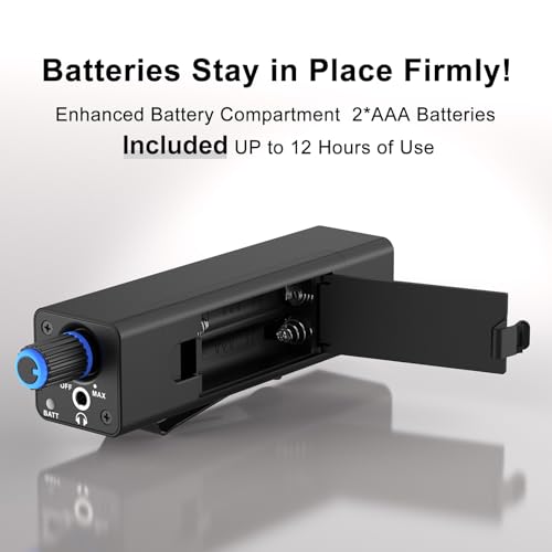 FZONE Upgraded in-Ear Monitor Amplifier Portable IEM with Super Great Sound Quality, Stereo/Mono Switch, Enhanced Durable Belt Clip