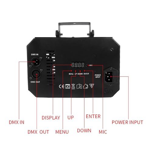 DJ Lights Party Light, Stage Disco Light 4 in 1 RGBW Derby Beam, Led Strobe, Remote & DMX Control Perfect for Wedding Bar Club Disco Party Festival Stage & DJ Lighting, Black