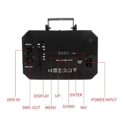 DJ Lights Party Light, Stage Disco Light 4 in 1 RGBW Derby Beam, Led Strobe, Remote & DMX Control Perfect for Wedding Bar Club Disco Party Festival Stage & DJ Lighting, Black