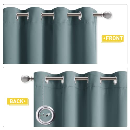 NICETOWN Sound Barrier 100% Blackout Divider Curtains 84", Noise, Heat and Cold Blocking Drapes with Felt Fabric Lining for Nursery/Daytime Sleep/Bedroom (Greyish Blue, 2 PCs, 52" Wide) - color: Greyish Blue, size: 52"W x 84"L (Pack of 2)