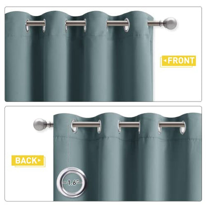 NICETOWN Sound Barrier 100% Blackout Divider Curtains 84", Noise, Heat and Cold Blocking Drapes with Felt Fabric Lining for Nursery/Daytime Sleep/Bedroom (Greyish Blue, 2 PCs, 52" Wide) - color: Greyish Blue, size: 52"W x 84"L (Pack of 2)