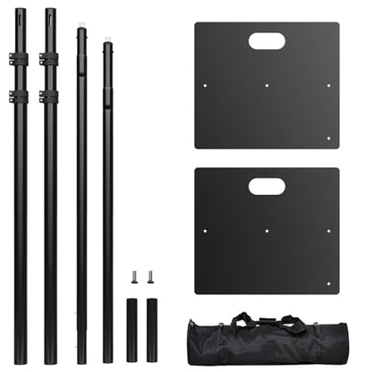 TOCRETOARE Heavy Duty Backdrop Stand, 10x10ft Pipe and Drape Backdrop Stand Kit with Upgrade Clip on Telescopic Poles Frame and Metal Base, Background Holder for Parties Wedding Birthday Photography - size: 10x10FT-with Upgrade Clip on