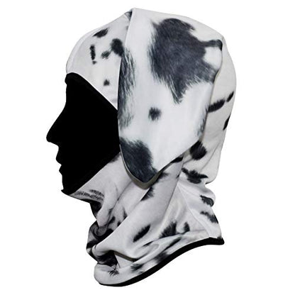 WTACTFUL 3D Animal Ears Balaclava, Breathable Face Mask for Halloween | Stand-Up Ears, Windproof Dustproof, Quick-Dry, No Fade Print, Soft, for Music Festivals Raves Ski Snowboard Moto Party - color: Dalmatian Mss-02