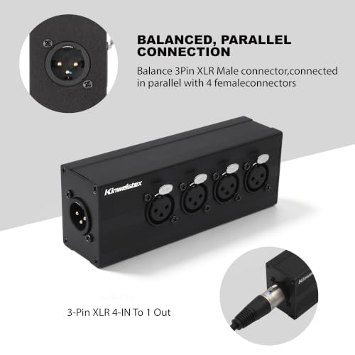 XLR 4 Female to 1 Male Splitter Box 4-IN-1-OUT Balance Y Splitter Audio Converter for Mixer Microphones - style: XLR 4 Female to 1 Male Splitter Box
