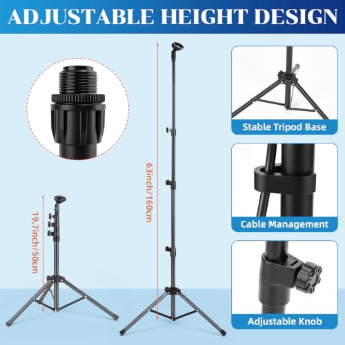 Relaxweex 4 Pcs Tripod Microphone Stand Boom Arm Floor Mic Stand with Carrying Bag and Mic Clips for Singing Stage Wedding Karaoke Church (Vertical Style) - style: Vertical Style