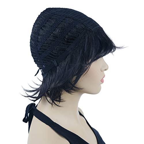 Lydell Short Layered Shaggy Wavy Full Synthetic Wigs (Natural black) - color: #2 Natural black