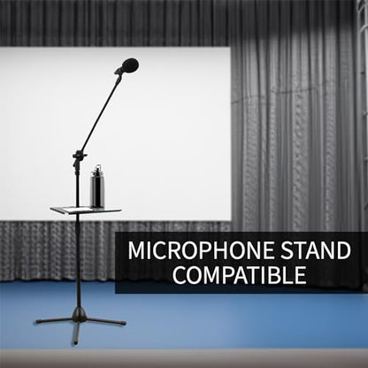 VIVO Universal Steel 14 x 10 inch Shelf Pole Mount for TV Cart, Attaches to 0.5” to 2.4” Poles, Speaker & Microphone Stands, Clamp-on Utility Storage Surface, Black, MOUNT-SF13P (Pack of 6) - size: 14 x 10 inch (Pack of 6)