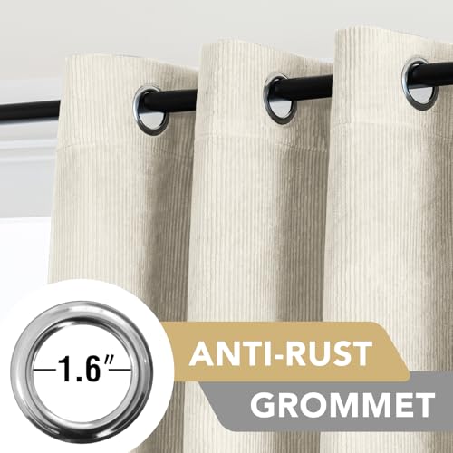 H.VERSAILTEX Velvet 100% Blackout Curtains for Living Room Full Light Blocking Curtains Thermal Insulated Room Window Drapes Soft Luxury Curtains Grommet Top 2 Panels (55" W x 84" L, Sand) - color: Sand, size: 55"W x 84"L (Pack of 2)