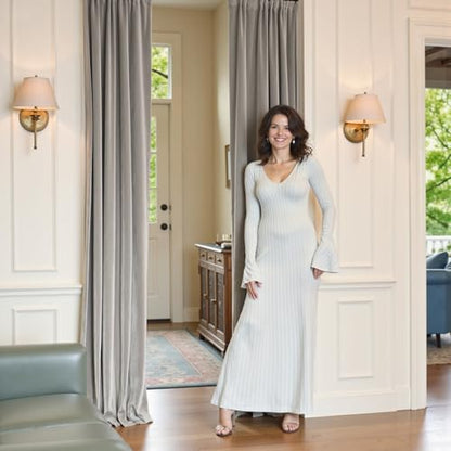 Lazzzy Velvet Curtains Grey Thermal Insulated Drapes for Bedroom Living Room Darkening Soft Luxury Noise Reducing Soundproof Soft Luxury Velvet Curtains 84 Inch Length 2 Panels Light Gray - color: Light Gray, size: 52"W x 84"L (Pack of 2)