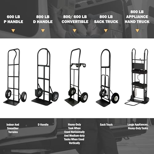 Olympia Tools 800 Lb Appliance Hand Truck with Easy-to-use Belt Tightener for transport Large Appliances and Furniture | 6 Inch TPR Wheels for a Quiet Ride, Toe Plate, 2 Webbed Straps, Heavy-Gauge Steel, for Appliances & Furniture - size: 800 LB Appliance