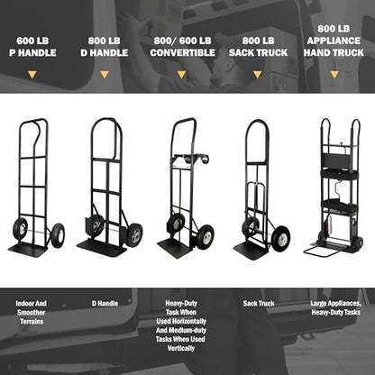 Olympia Tools 800 Lb Appliance Hand Truck with Easy-to-use Belt Tightener for transport Large Appliances and Furniture | 6 Inch TPR Wheels for a Quiet Ride, Toe Plate, 2 Webbed Straps, Heavy-Gauge Steel, for Appliances & Furniture - size: 800 LB Appliance