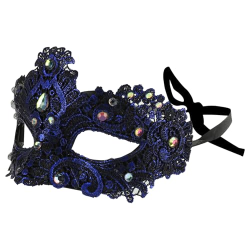 Trendy Apparel Shop Half Mask Venetian Masquerade Ball Costume - color: Blue 2