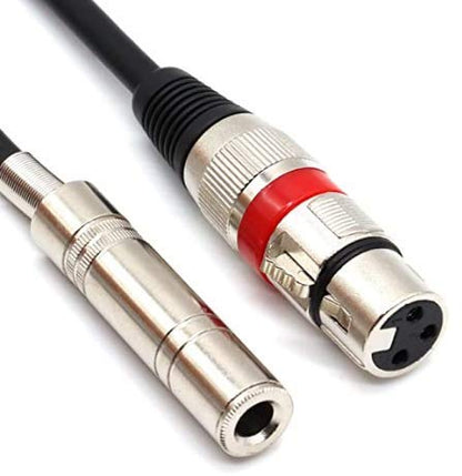 6.35 mm 1/4" Female to XLR Female Adapter Cable,Quarter inch TS/TRS to XLR 3 Pin Interconnect Cable (10Feet) - color: 6.35F-XLRF-3M