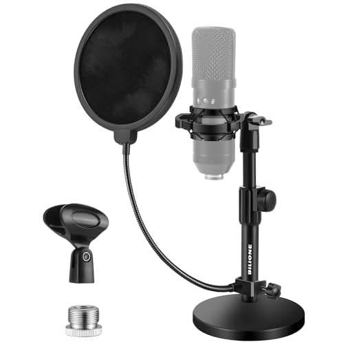 BILIONE Versatile Desktop Microphone Stand, Mic Stand Kit for Desk - size: Round Base