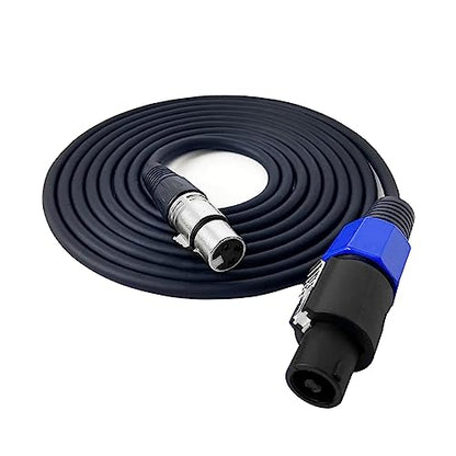 HBU Pack of 1 15 Feet SpeakOn to XLR Female Cable - 1pc Audio Jack Mic Microphone 3 Pole Connection Extension Wire with Twist Lock - 15Ft. Speak-On Male Plug to XLR Cables - size: 15ft. - 1 Pack