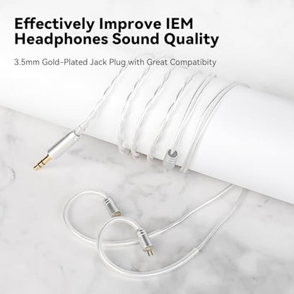 STA-K In Ear Monitor, EarAcoustic Audio HiFi Stereo Wired Earbuds, Hybrid Dual Drivers IEM Headphones, Crystal Clear Sound IEM Earphones with 2 Pin Cable for Musicians (With Microphone Usb, Silver)