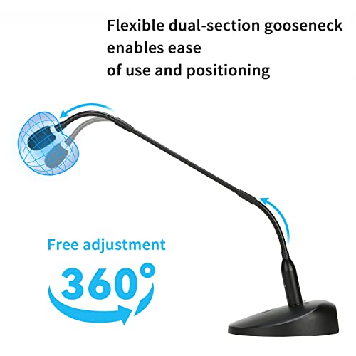 BOYA 18" Gooseneck Condenser Microphone with Desktop Base, LED Indicator - Podium Microphone for Conference Meeting Video Live Streaming Lecture Speech Podcast (XLR Interface BY-GM18CB) - size: BY-GM18CB
